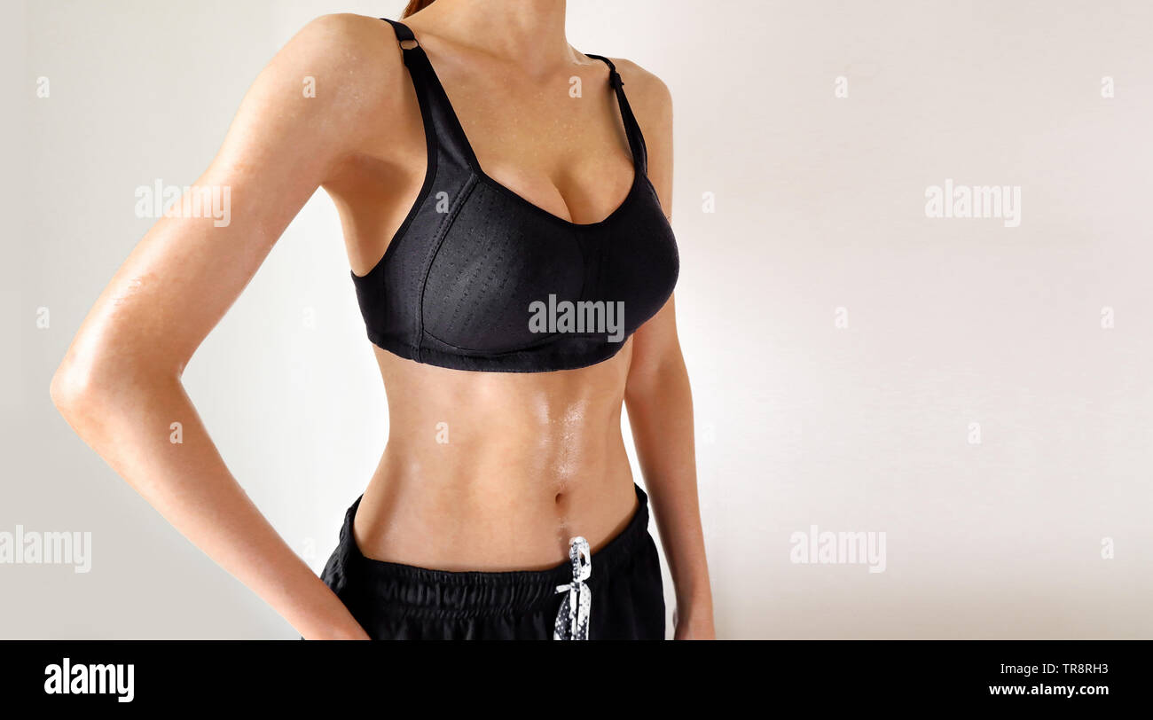 Fitness Exercise Sport Young Woman in Fashion Sportswear. Cropped