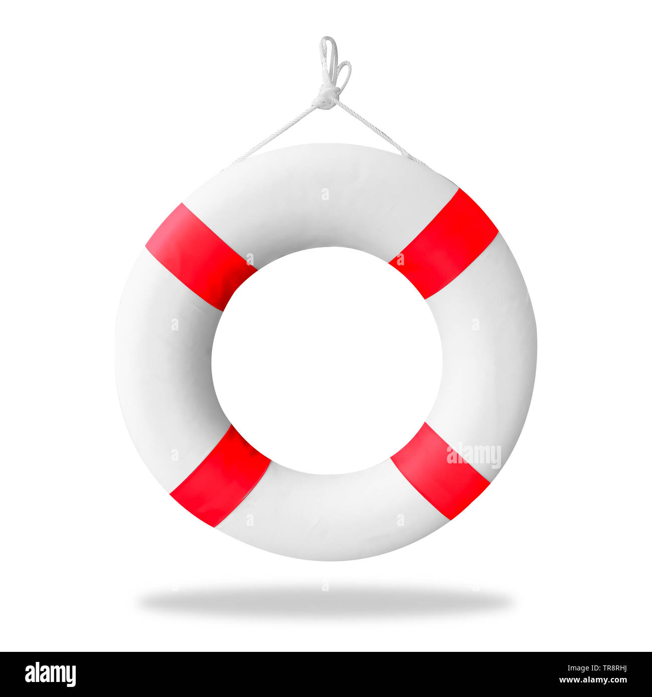 Red safe guard ring against white background with clipping path, Stock  image