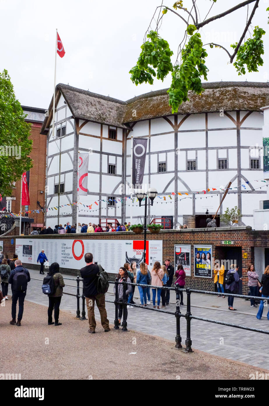 The famous Globe theatre on the South Bank London UK Stock Photo
