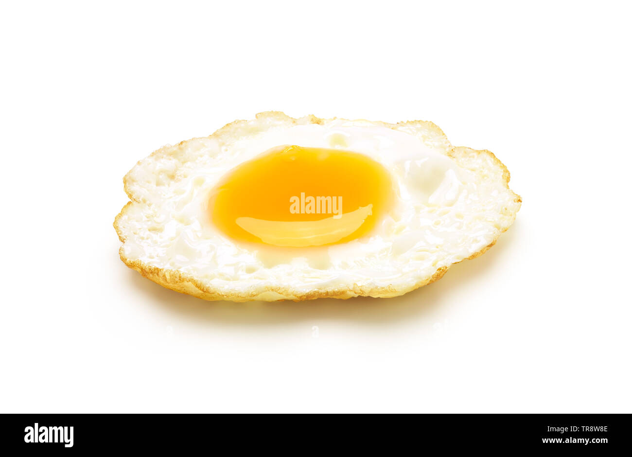 Fried egg isolated on white background Stock Photo