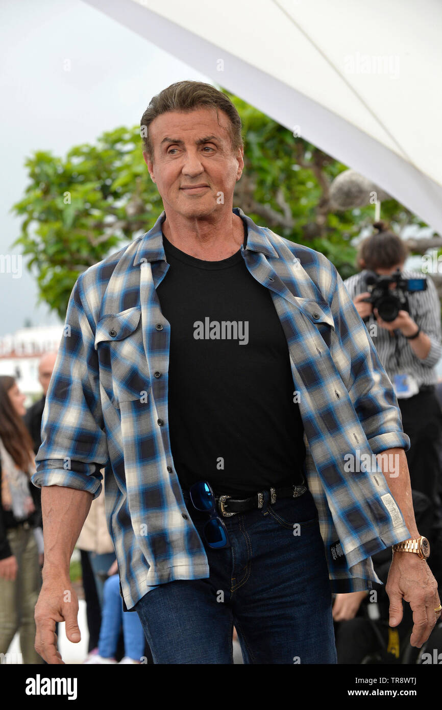 72nd edition of the Cannes Film Festival: Sylvester Stallone posing during a photocall for the film ÒRambo V: Last Blood', on May 24,2019 Stock Photo