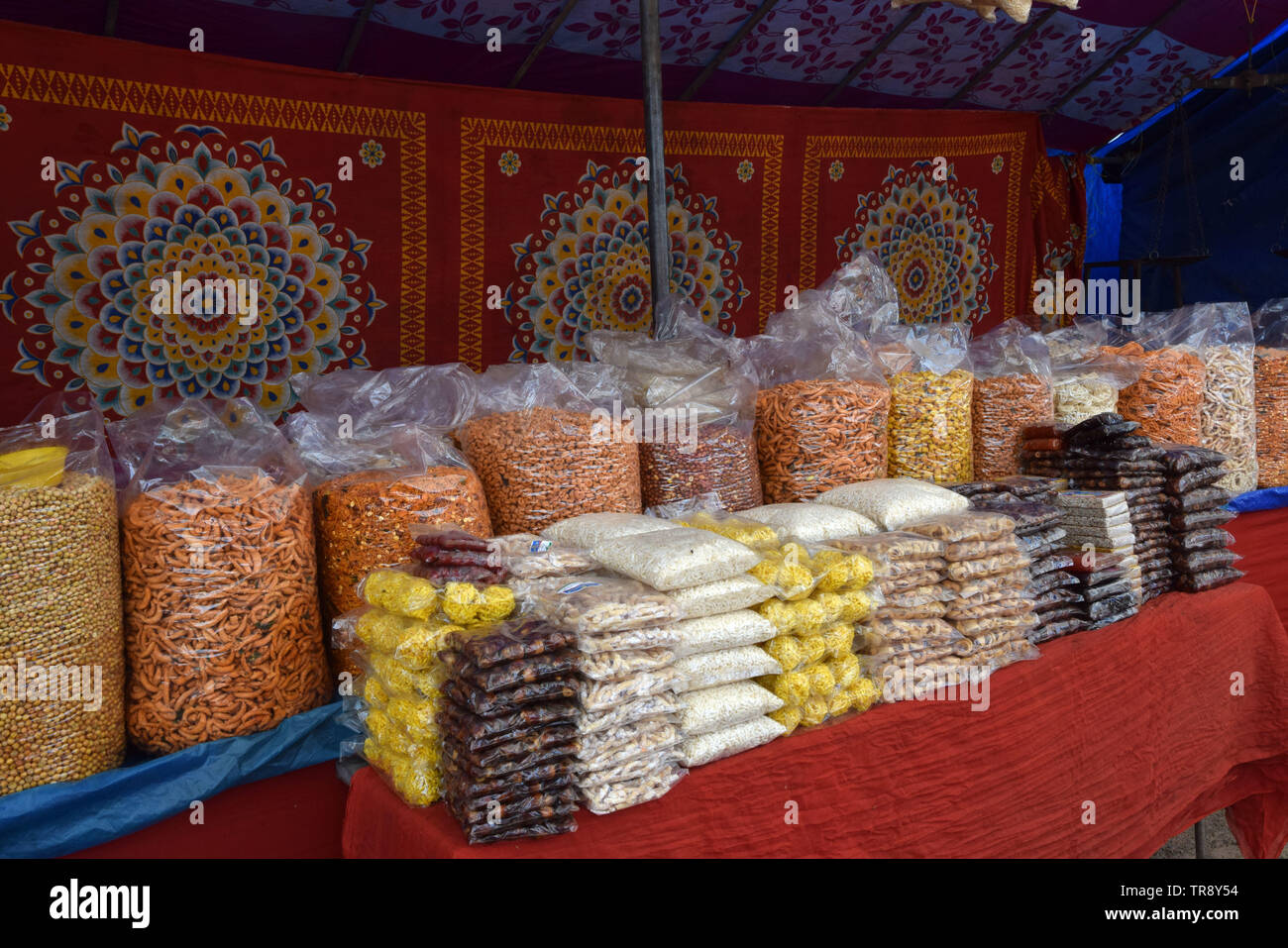 Sweet and savoury snacks on roadside stall, kerala, india Stock Photo -  Alamy