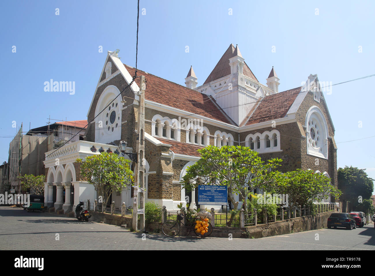 all saints anglican church at galle fort sri lanka Stock Photo