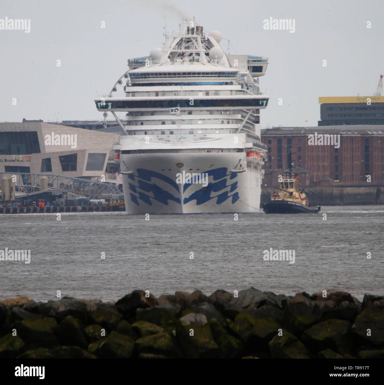 Wirral,Uk 30th May 2019 Crown Princess cruise Liner leaves Liverpool ...