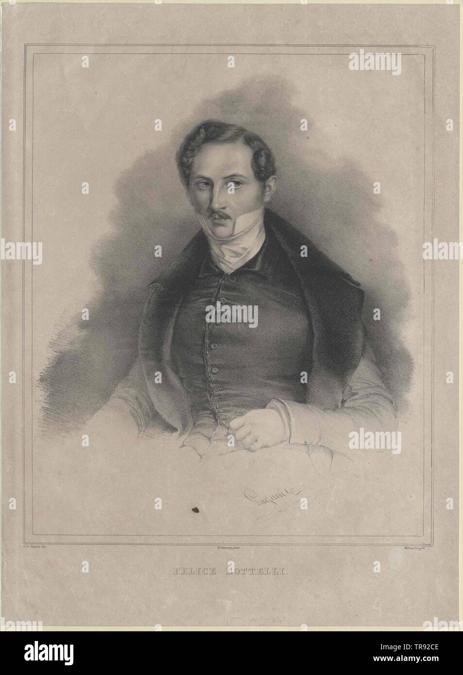 Botelli, Felice, opera singer at the Milanese Scala 1827-1840, Additional-Rights-Clearance-Info-Not-Available Stock Photo