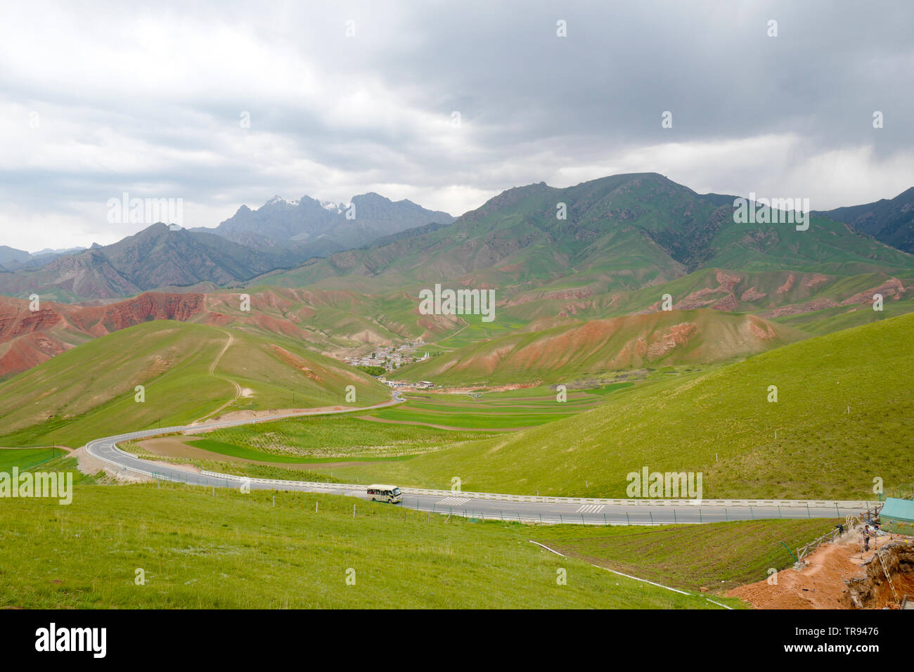 The view of Qilian Mountains. Stock Photo