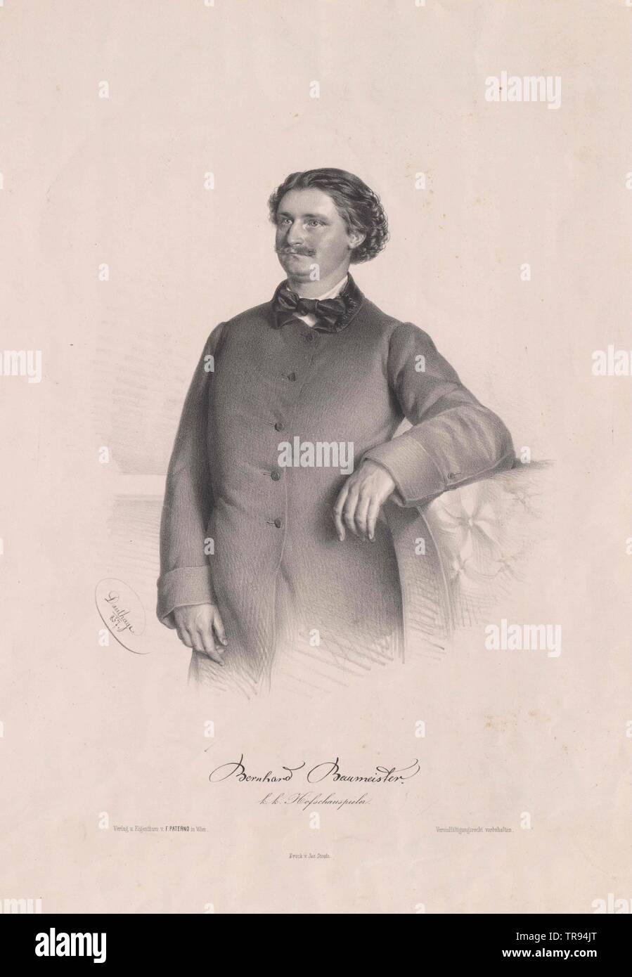 Baumeister, Bernard, actor (since 1852 at Burgtheater (Austrian National Theatre)), , Additional-Rights-Clearance-Info-Not-Available Stock Photo