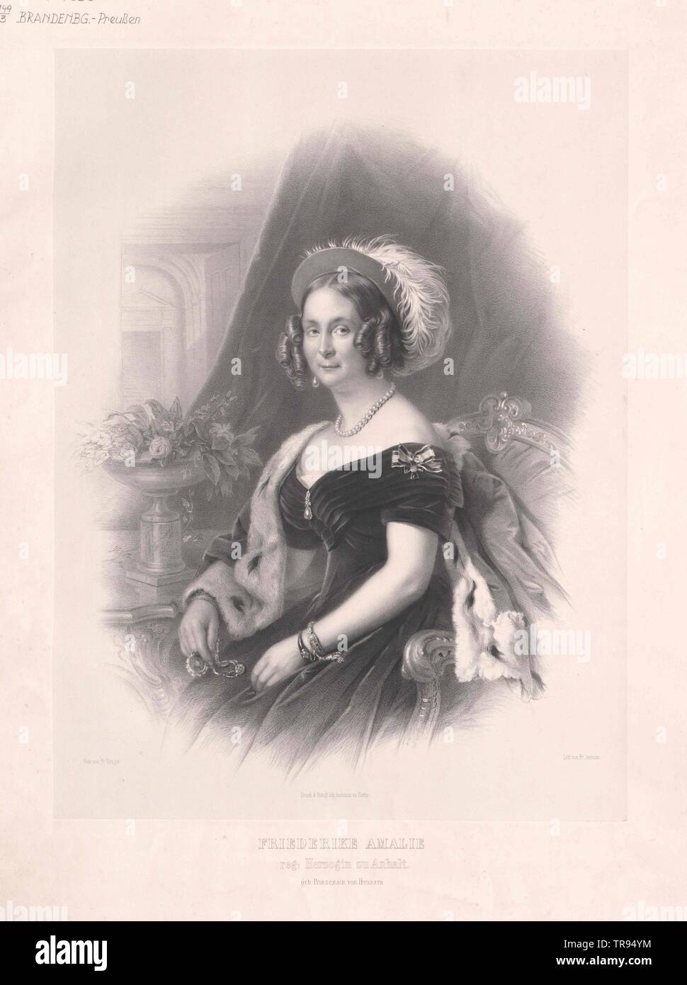Friederike, princess of Prussia, Additional-Rights-Clearance-Info-Not-Available Stock Photo