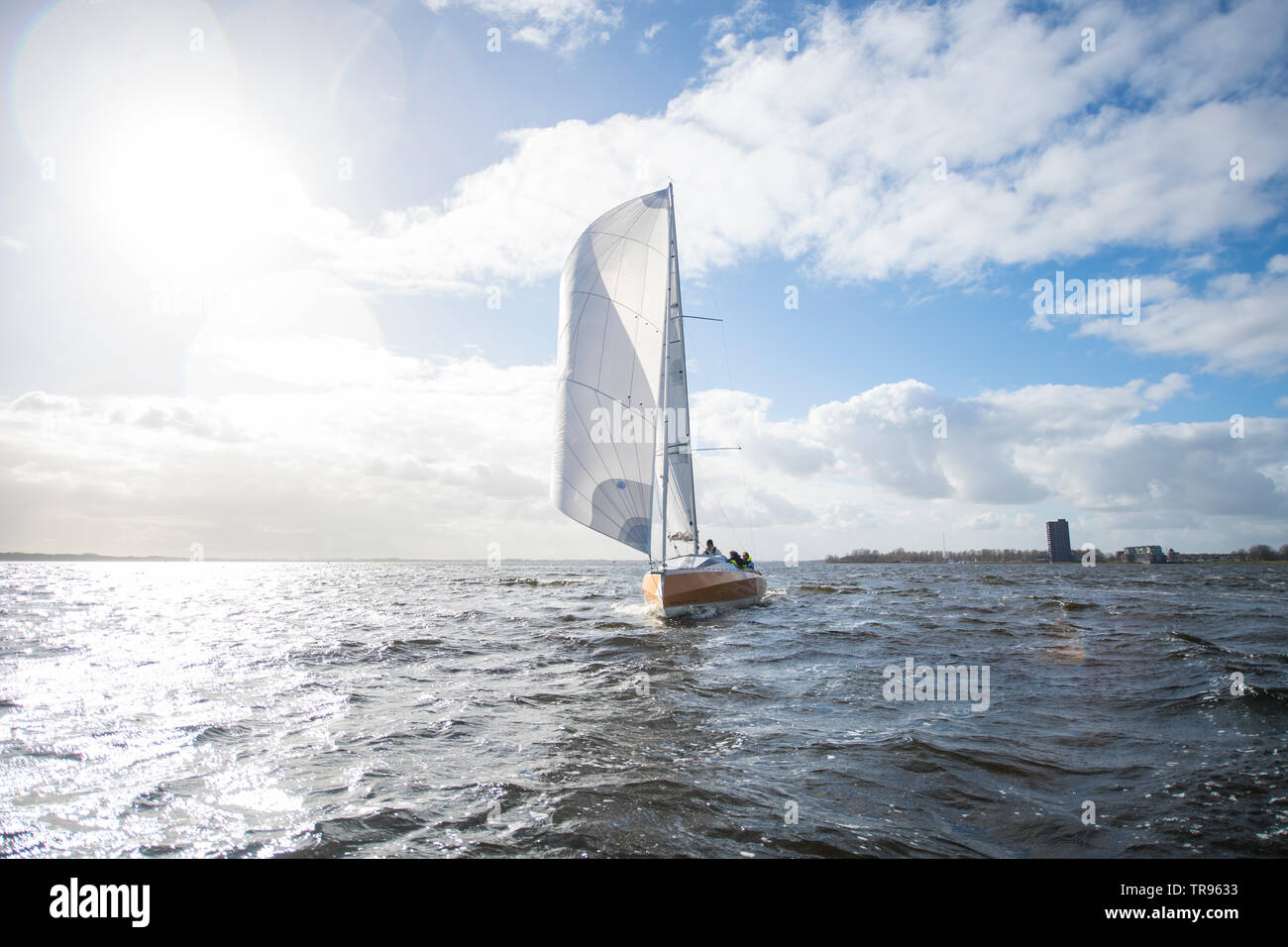 Aluminium yacht Speedlounger built in Holland Stock Photo