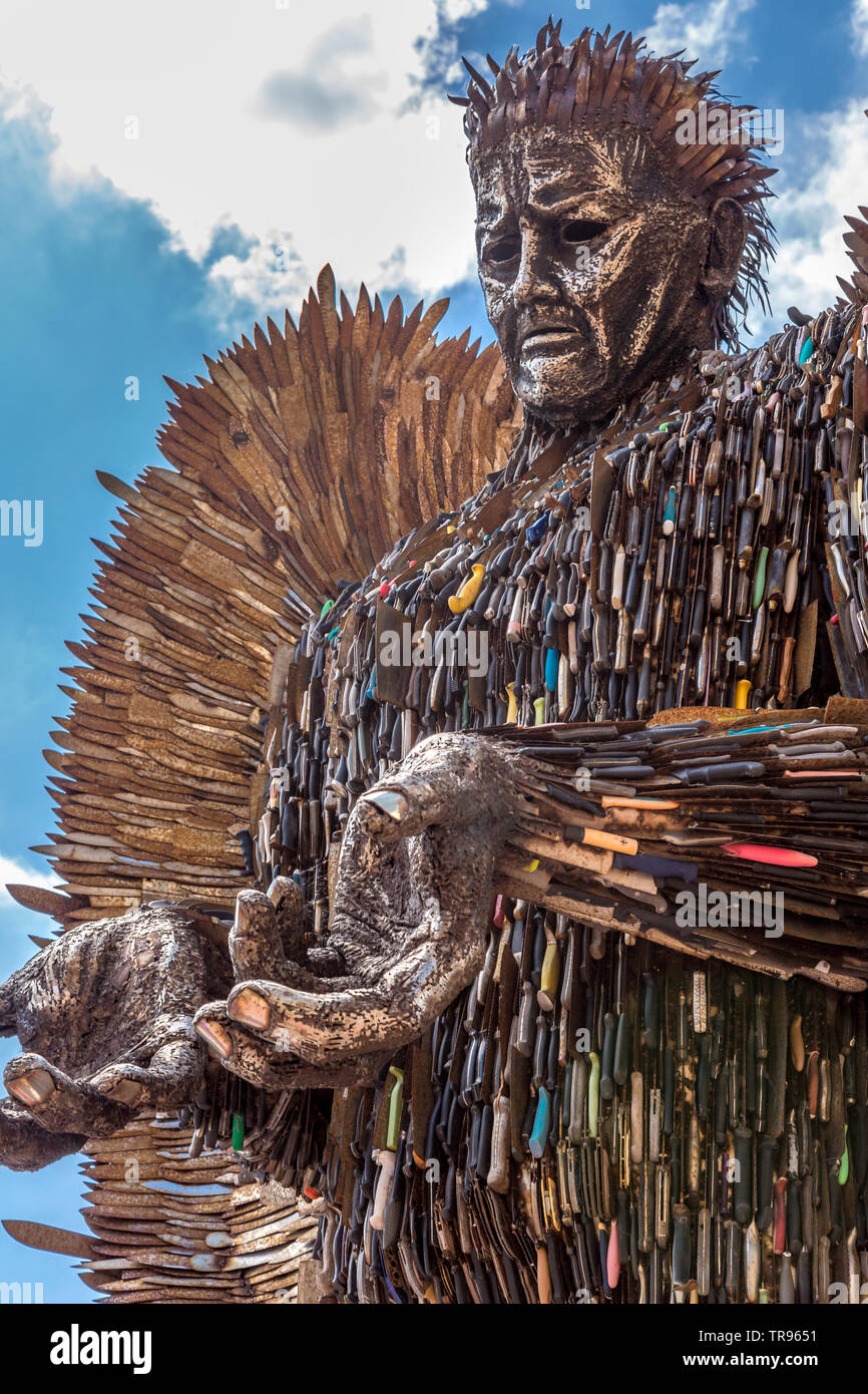 The Knife Angel in Victoria Square, Birmingham, England. Stock Photo