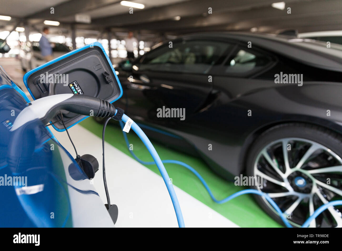 Electric vehicle - EV charging station Stock Photo