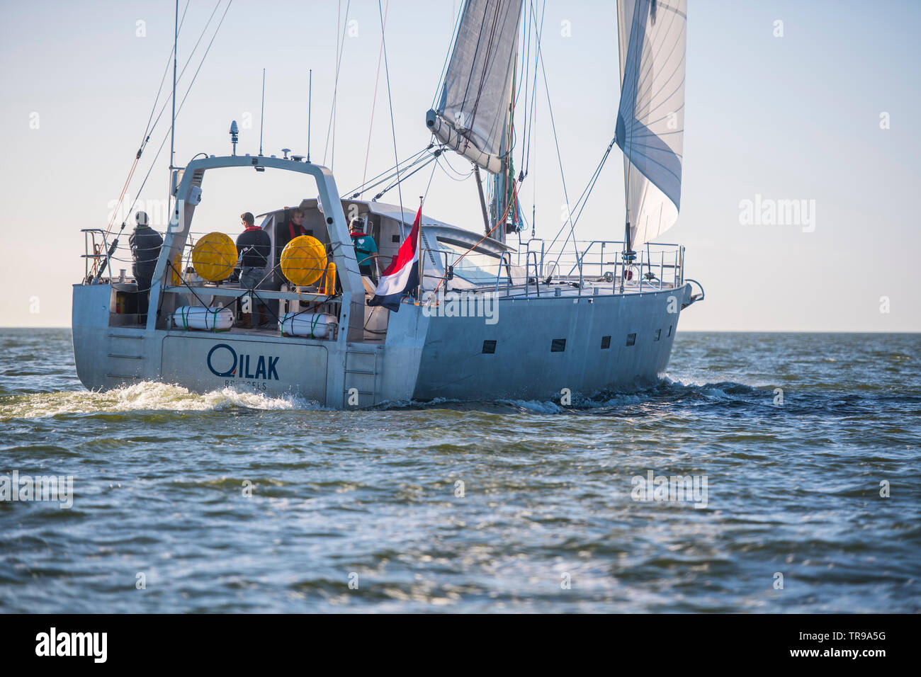 Sailing yacht Qilak built at K M shipyard in Holland. Stock Photo