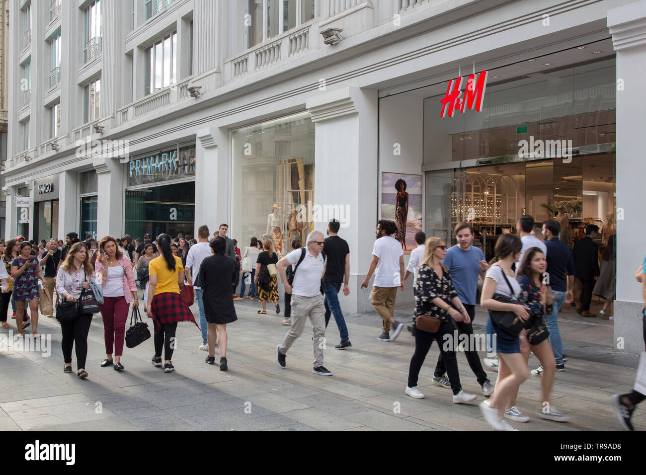 H&M and Primark Stores, Gran Via Street, Madrid; Spain Stock Photo - Alamy