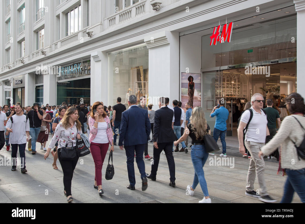 H&M and Primark Stores, Gran Via Street, Madrid; Spain Stock Photo - Alamy