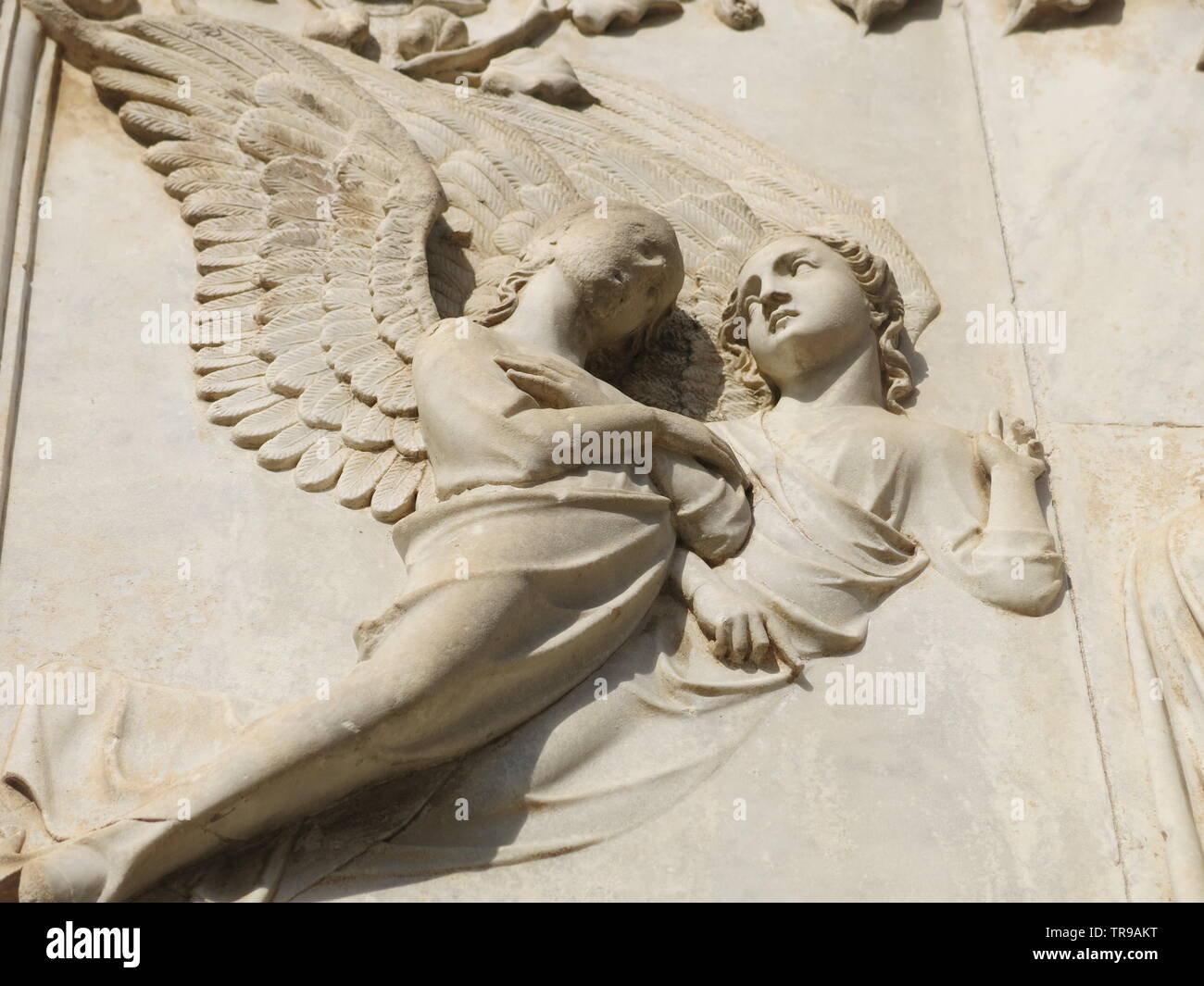 Close-up of the bas relief sculptures showing detail of the biblical ...