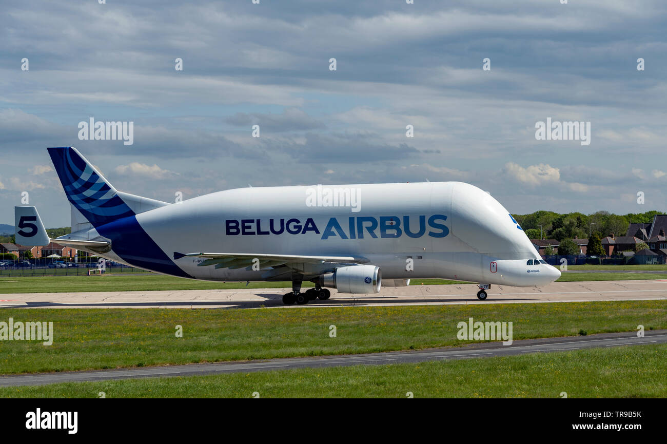 Airbus Airbus A300 600st Beluga F Gstf On Runway Post Landing At Hwarden Airport Stock Photo Alamy