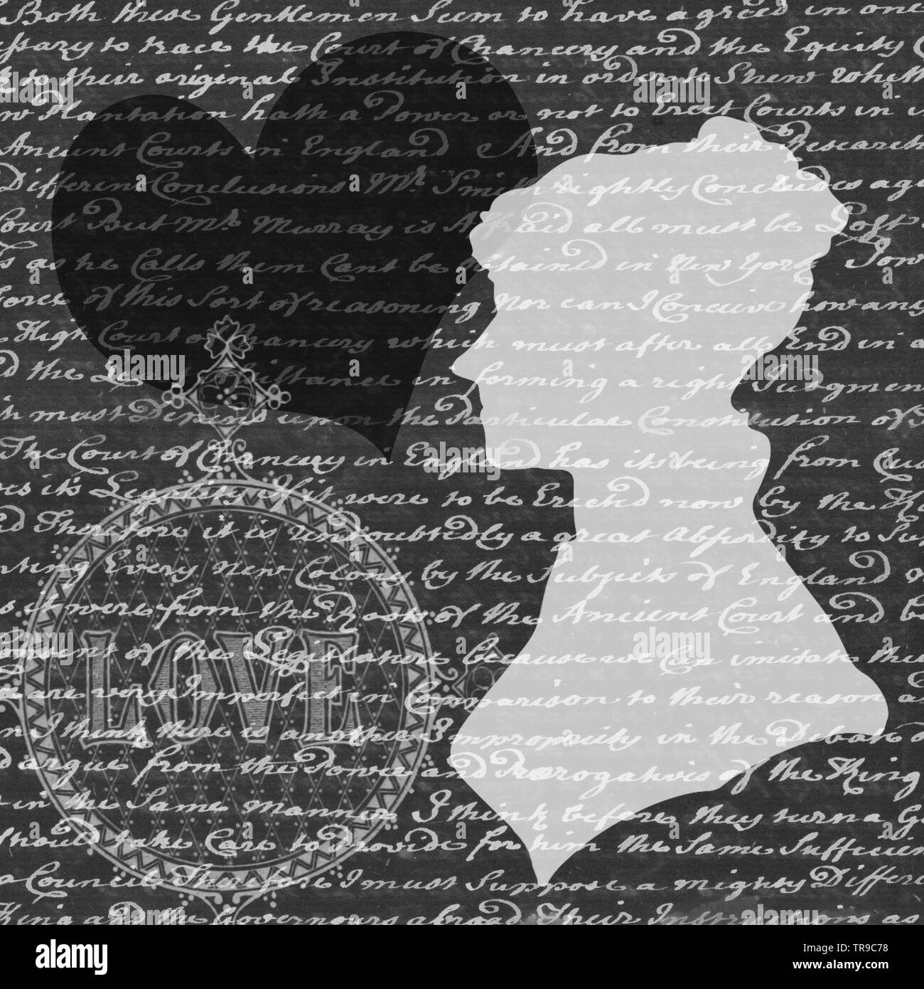 A digital collage created from vintage public domain illustrations and images. Use for digital scrapbooking projects or print as Valentine cards. Stock Photo