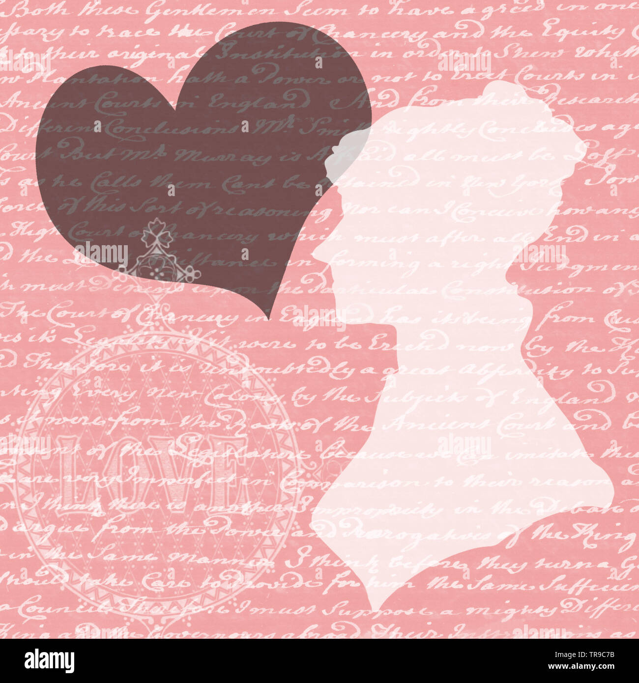 A digital collage created from vintage public domain illustrations and images. Use for digital scrapbooking projects or print as Valentine cards. Stock Photo