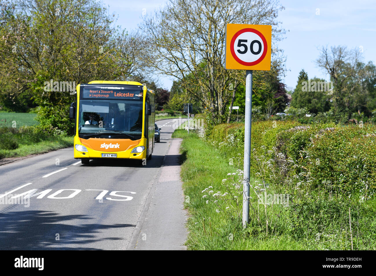 50 mph speed limit Stock Photo