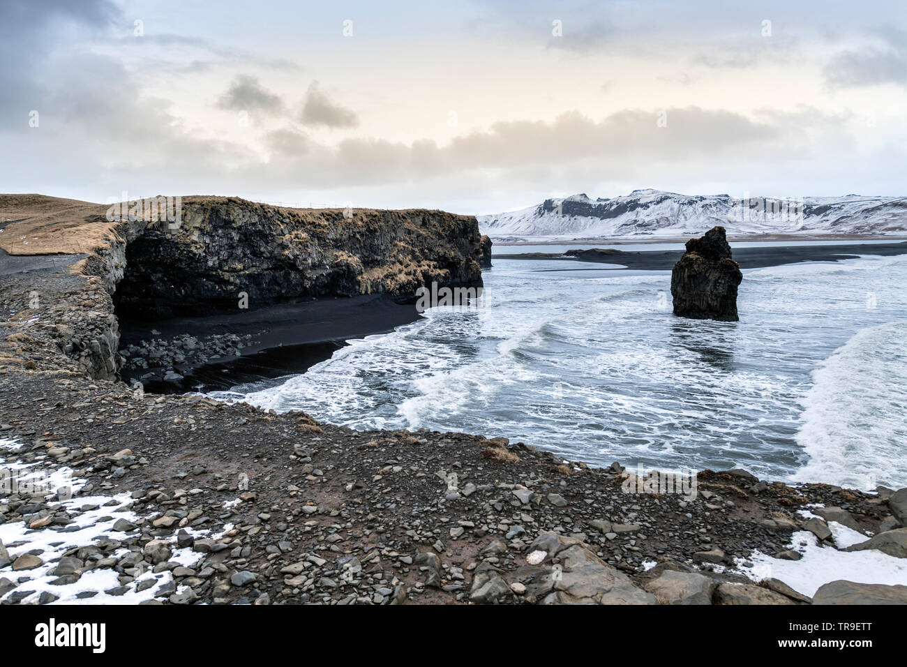 Reynisdrangar Rock Formations At Black Reynisfjara Beach Coast Of The Atlantic Ocean Near Vik Southern Iceland Stock Photo Alamy alamy