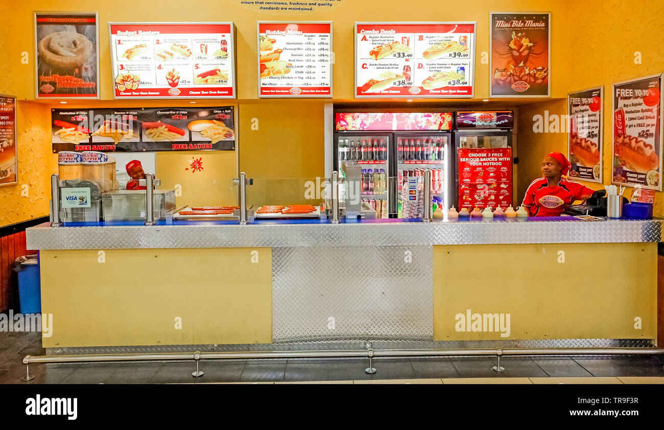 Johannesburg, South Africa July 05 2011 Interior of Fast Food Take