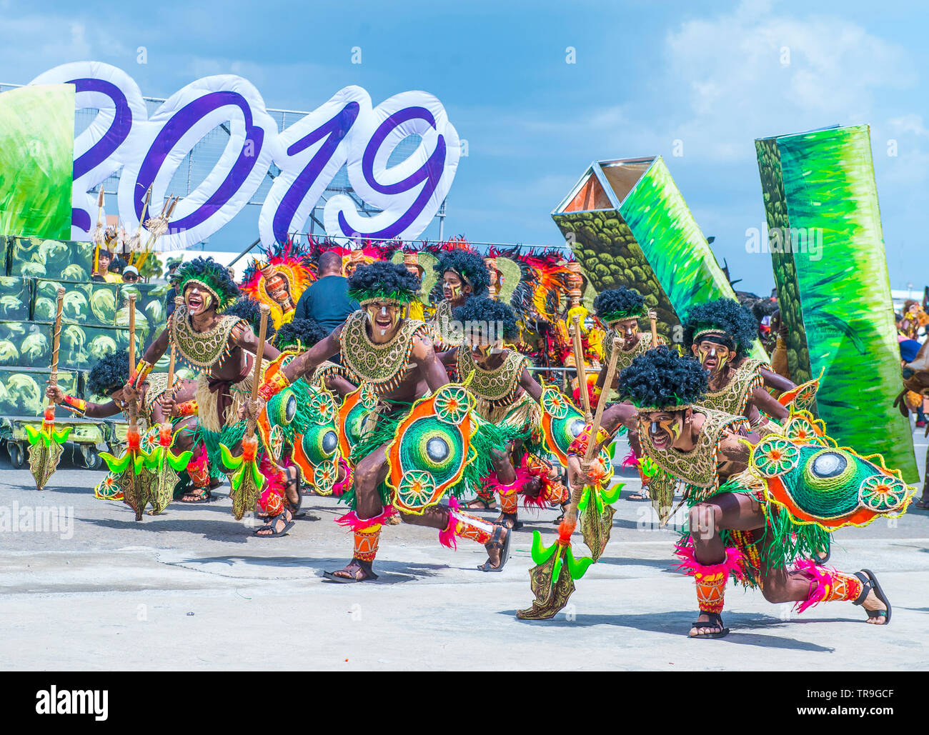 Participants in the Dinagyang Festival in Iloilo Philippines Stock