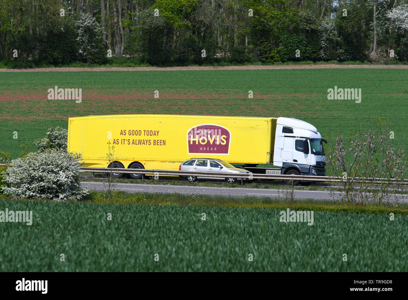 lorries travelling on the a42 in leicestershire Stock Photo