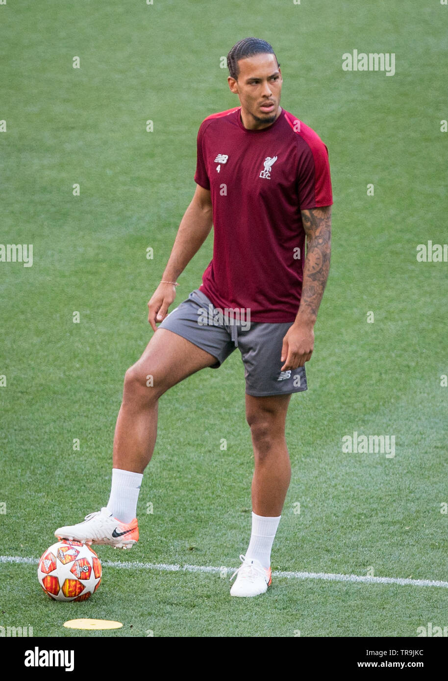 Madrid Spain 31st May 2019 Virgil Van Dijk Of Liverpool During The Champions League Final Training Sessions Of Totteham Hotspur Liverpool Football Teams At Metropolitano Stadium Stadium Metropolitano Av De Luis