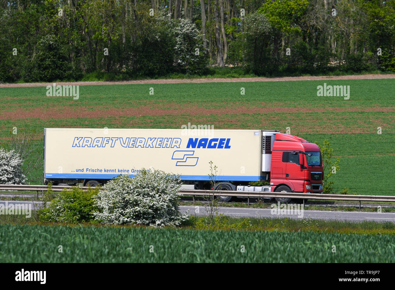 lorries travelling on the a42 in leicestershire Stock Photo