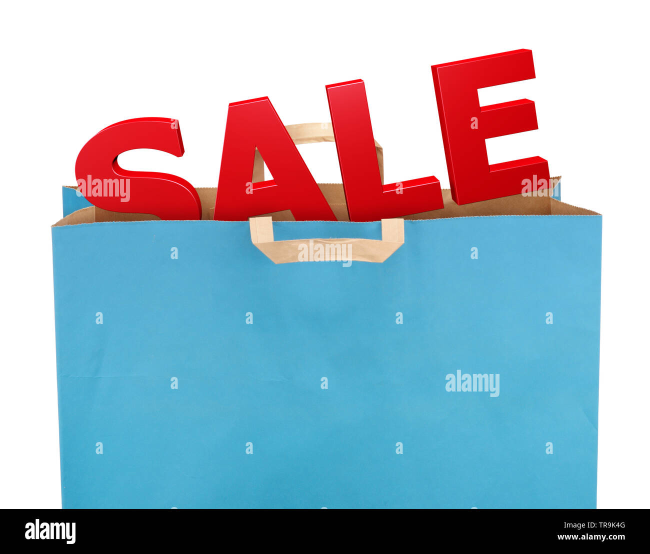 Grocery bag with text sale. Discount concept. Stock Photo