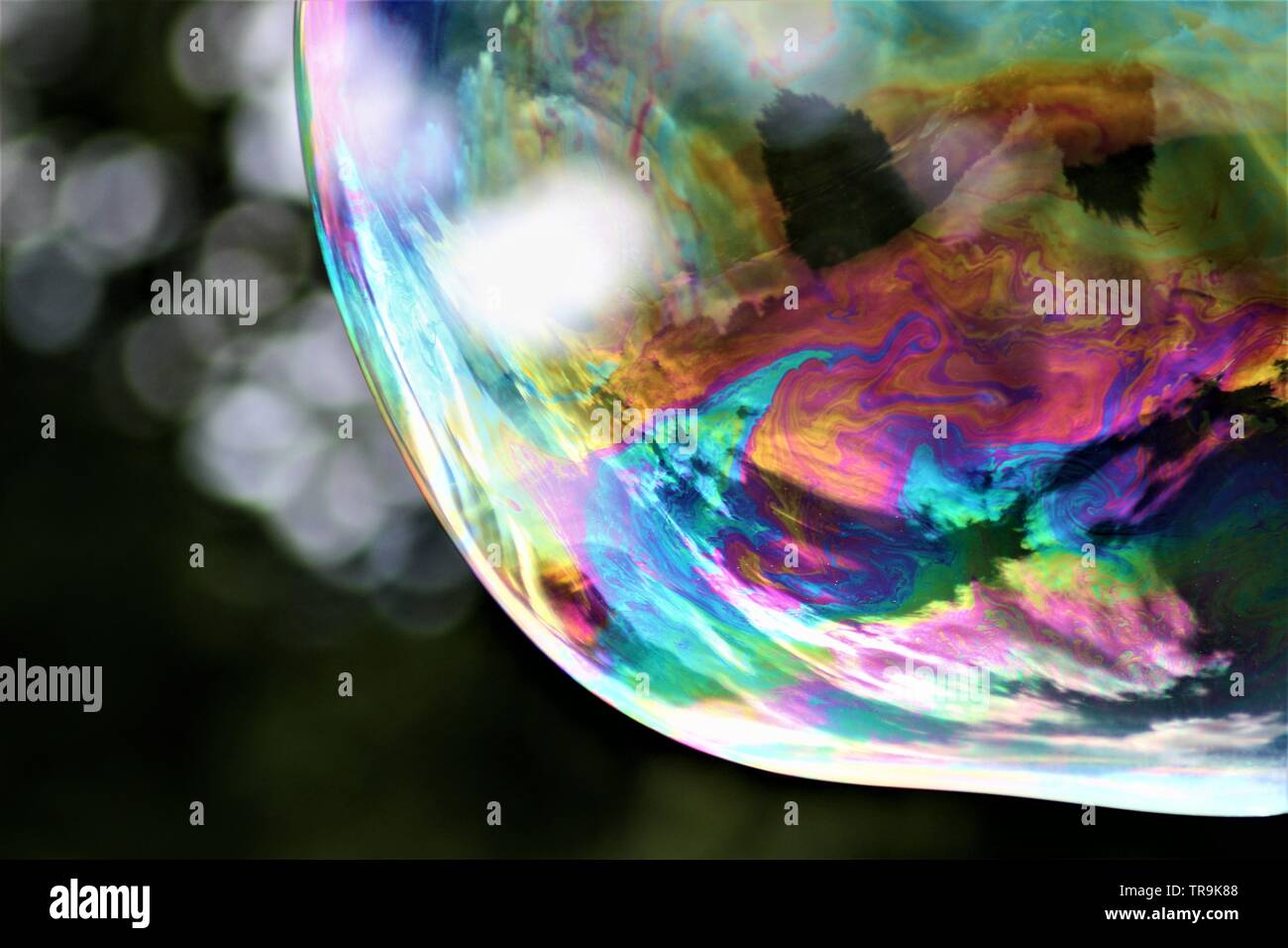 Swirling Patterns on a bubble Stock Photo