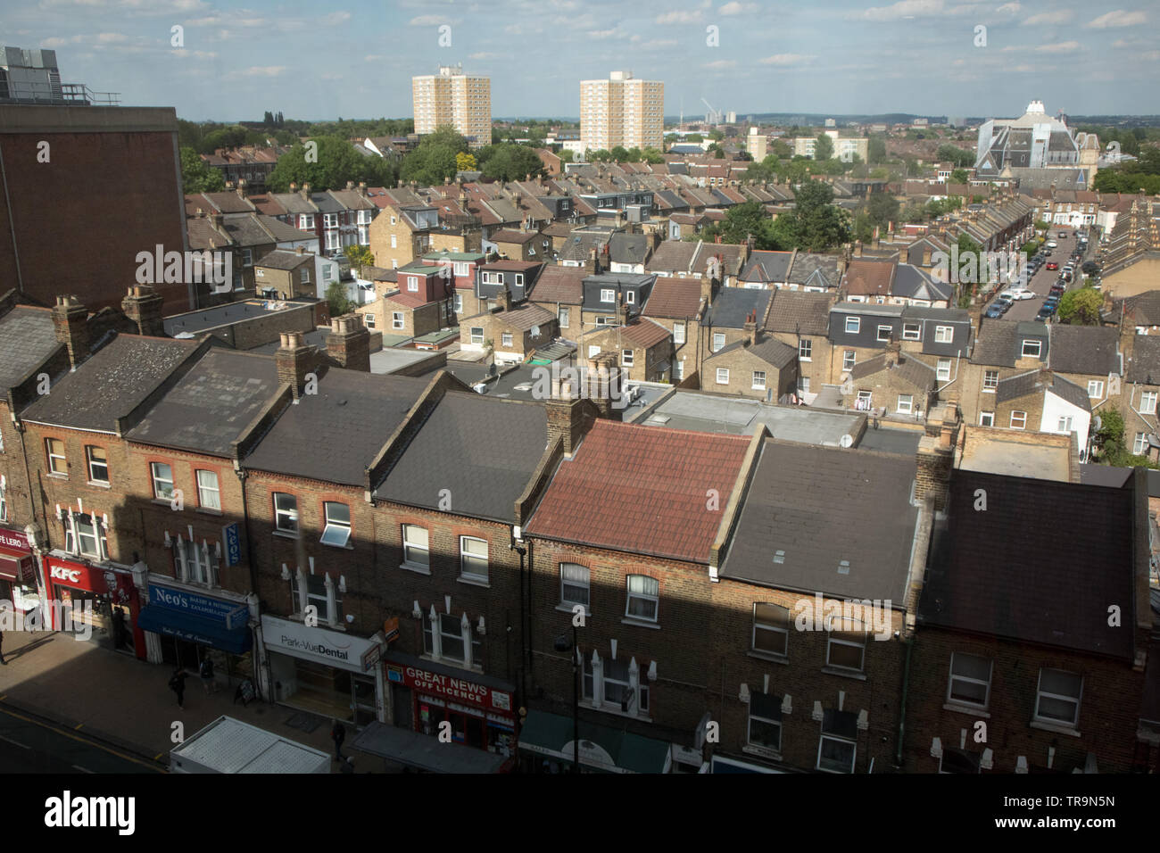 A general view of housing in houses and flats in Wood Green, North