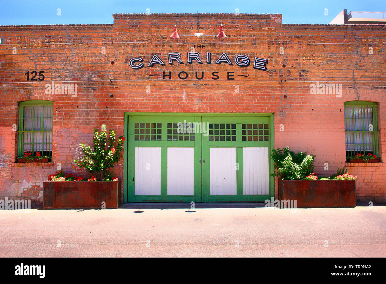 Outside the Carriage House urban restaurant on S Arizona Ave in