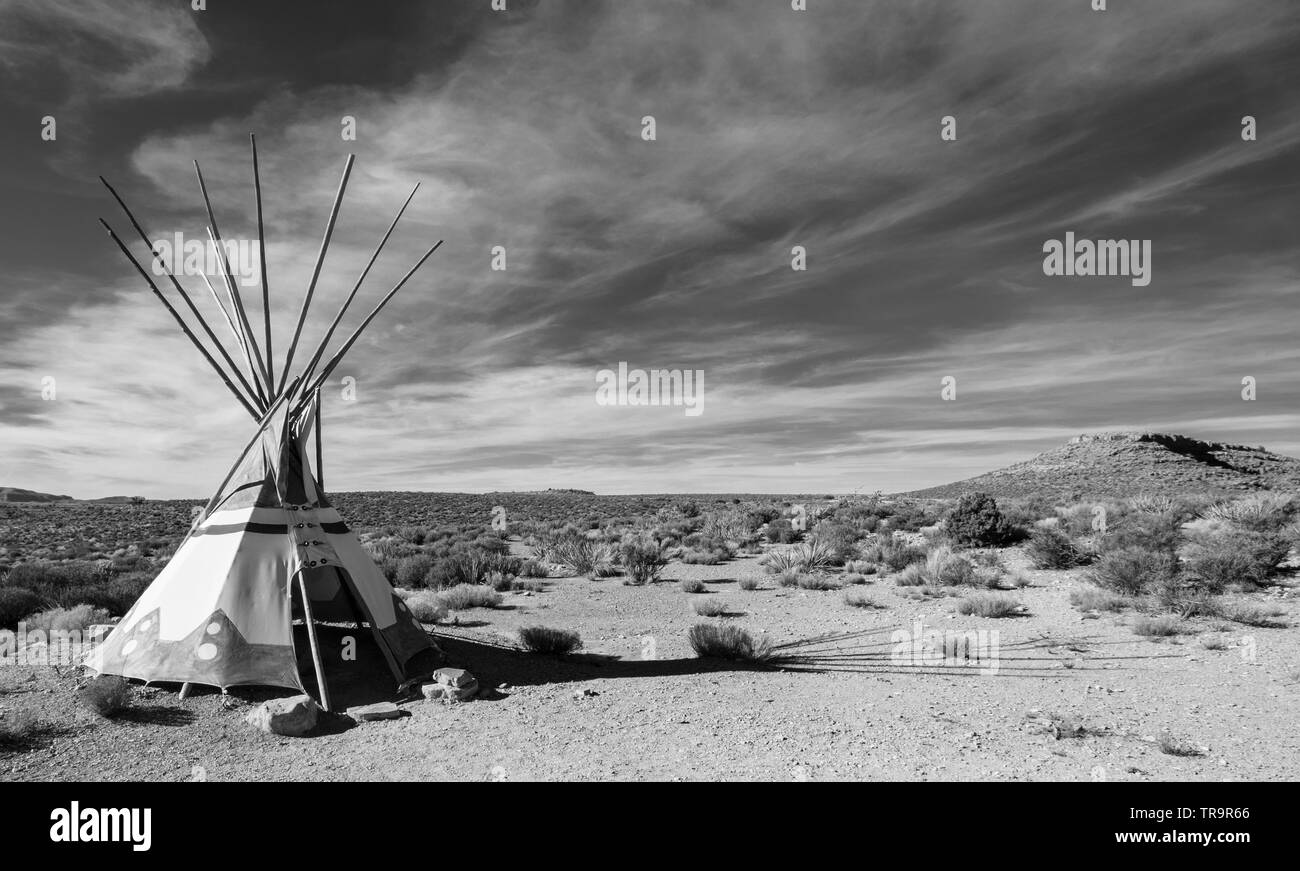 Indian Teepee in Grand Canyon West Stock Photo
