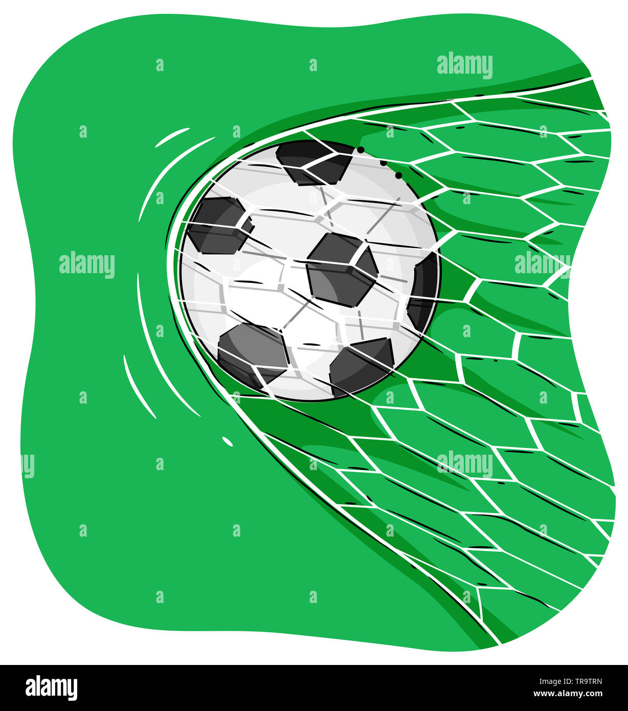 Illustration Of A Soccer Ball Hitting The Net And Scoring A Goal Stock Photo Alamy