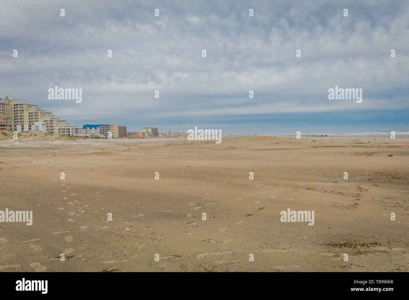 Sand dunes in Spring at Diamond Beach, Wildwood Crest, NJ Stock Photo