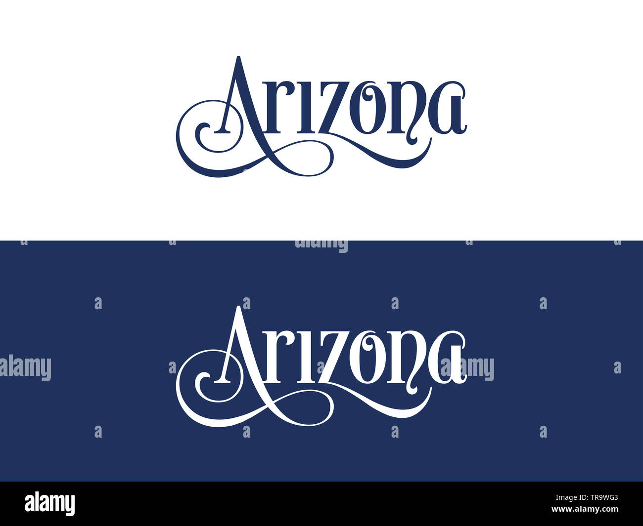 Typography of The USA Arizona States Handwritten Illustration on ...