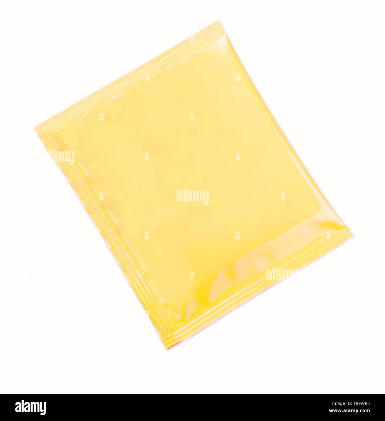 Blank yellow plastic sachet for medicine, drugs, coffee, sugar, salt,  spices, isolated on white background . with clipping path Stock Photo -  Alamy
