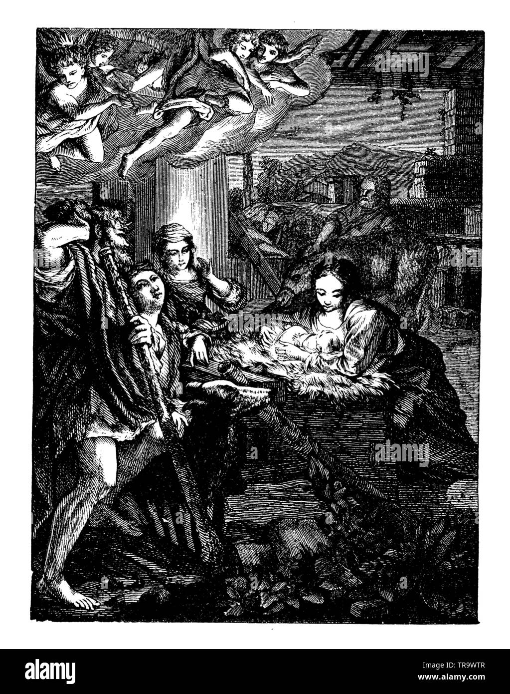 Holy Night of Correggio, , Correggio (art history book, 1887 Stock ...
