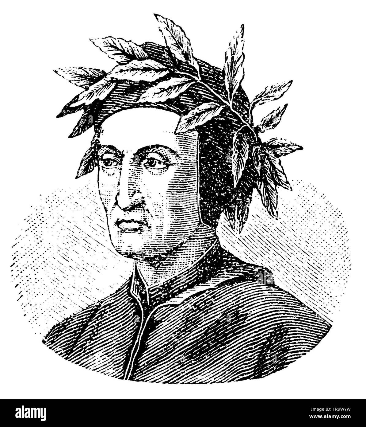 Dante Dante Alighieri (1265-1321), Italian poet and philosopher, ,  (picture book, 1881) Stock Photo