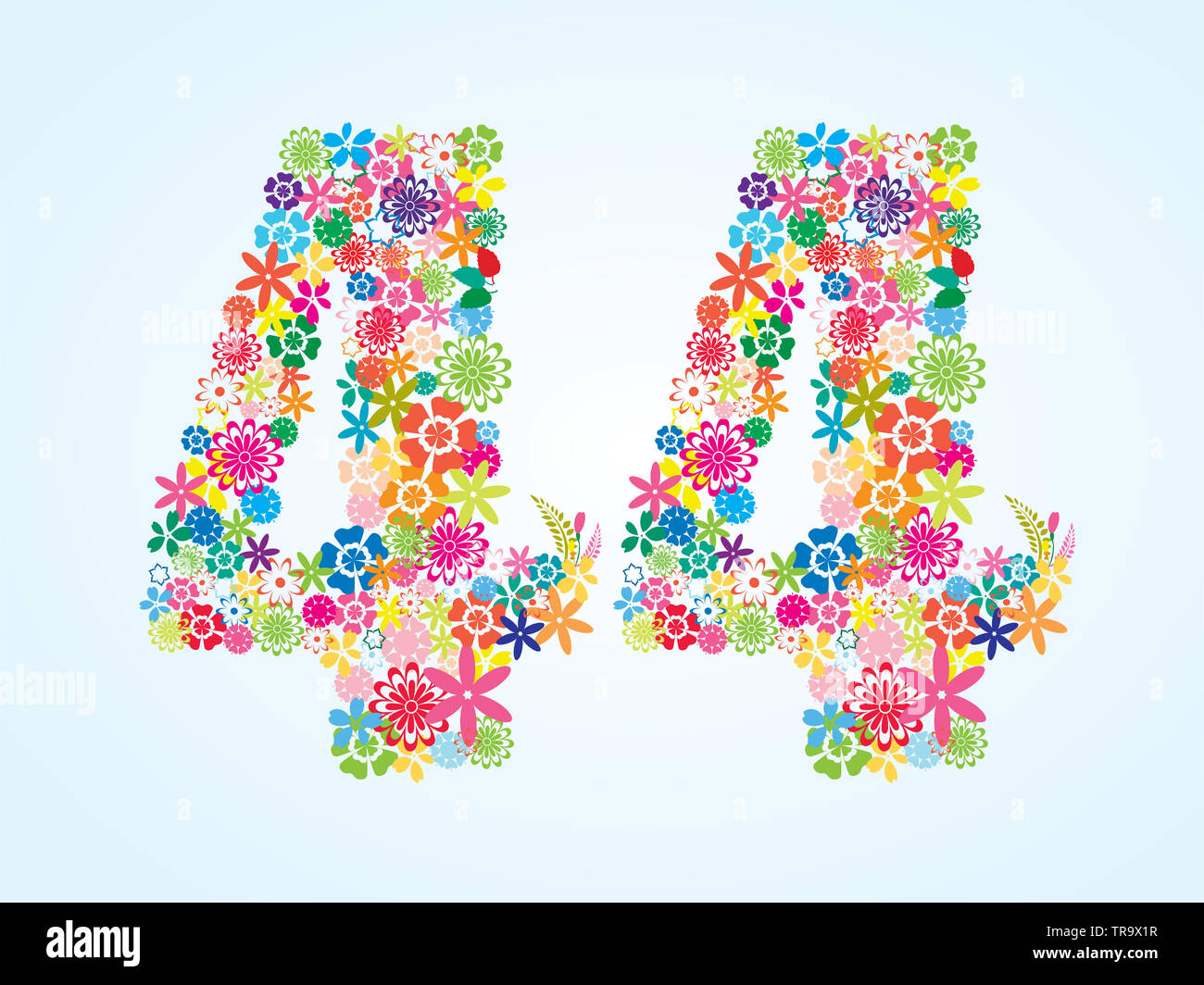 Numeral 44, forty four, isolated on white background, 3d render Stock Photo  - Alamy