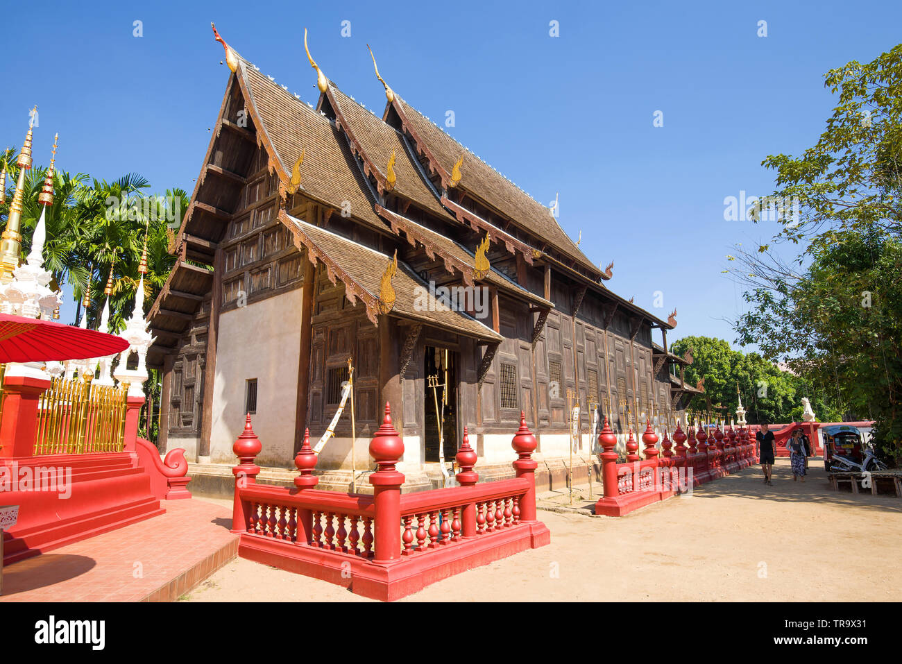 CHIANG MAY, THAILAND - DECEMBER 19, 2018: On the territory of the ancient Buddhist temple of Wat Phantao Stock Photo