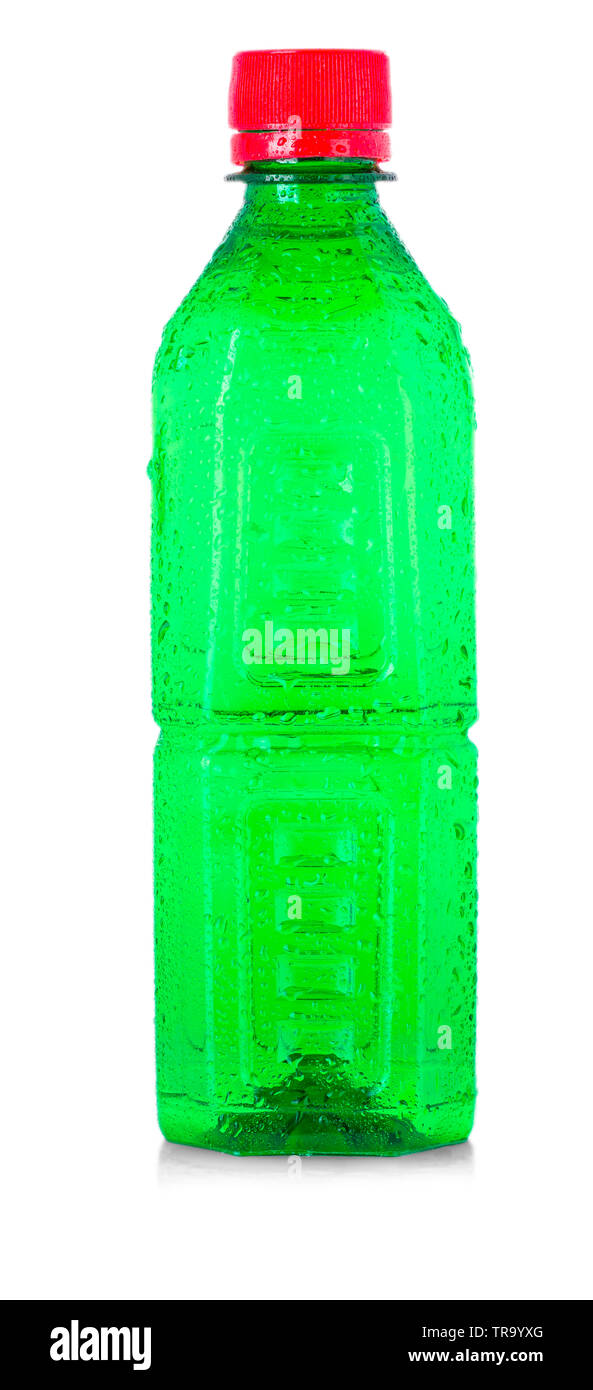 Plastic green bottle isolated on white background Stock Photo - Alamy