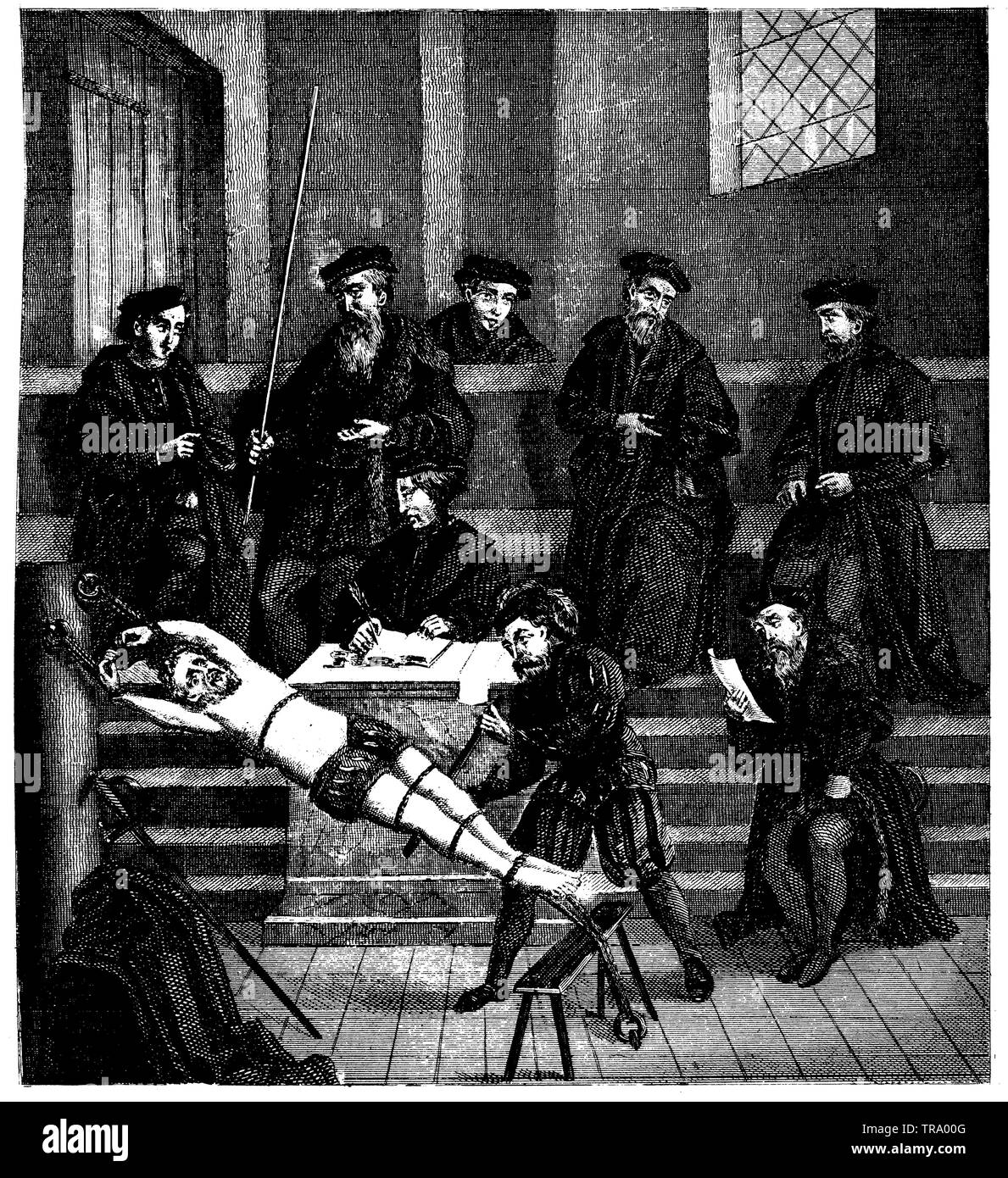 Justice. torture  (16th century), Middle Ages and Modern Times, ,  (cultural history book, 1875) Stock Photo