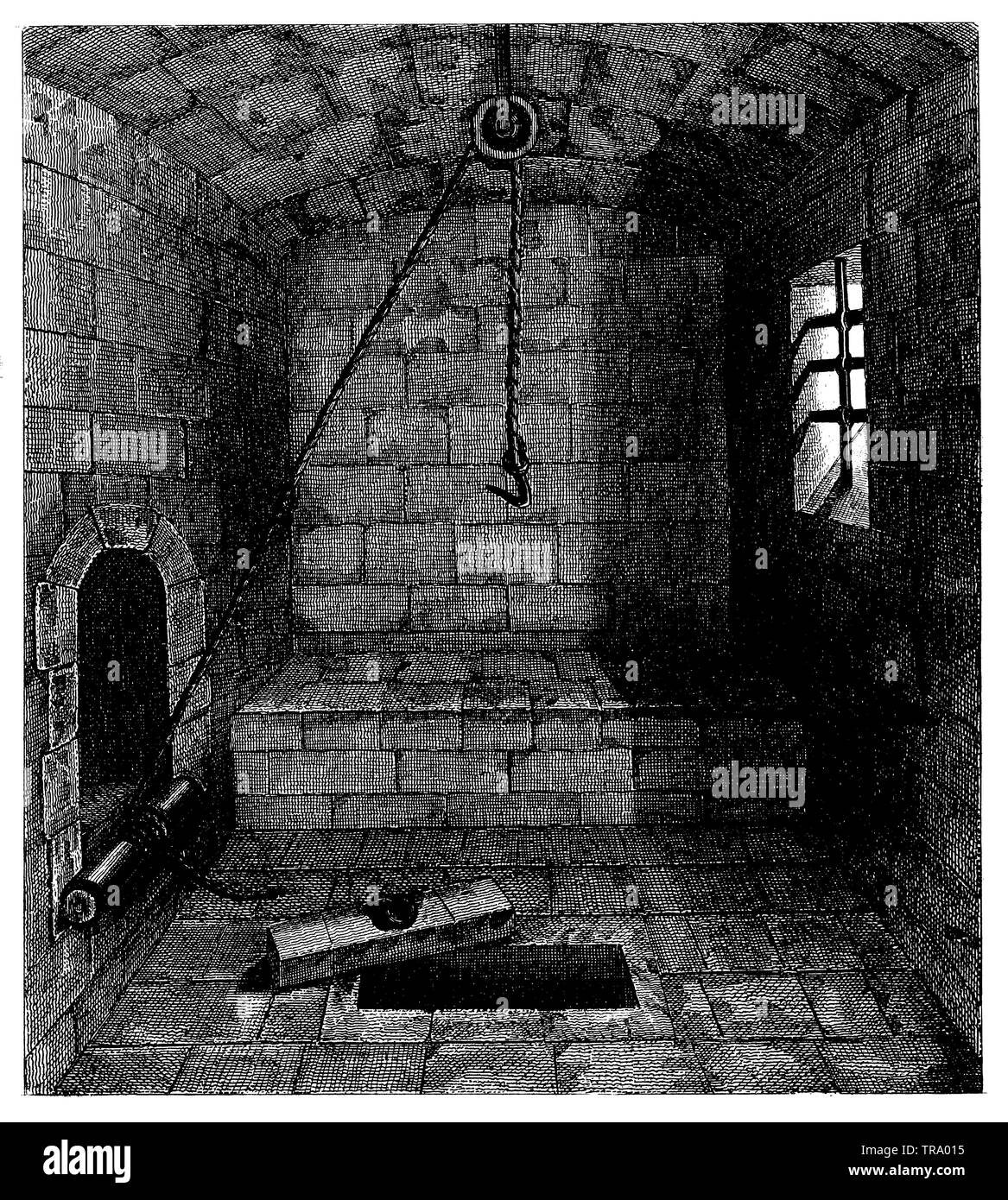 Torture chamber (14th century), ,  (cultural history book, 1875) Stock Photo