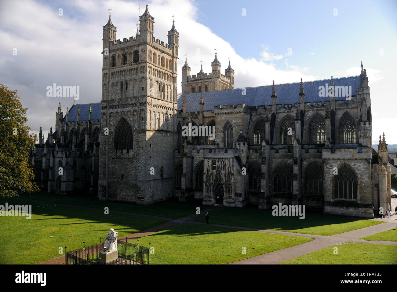 St, Peter's Cathedral and Cathedral Close, Exeter, Devon Stock Photo