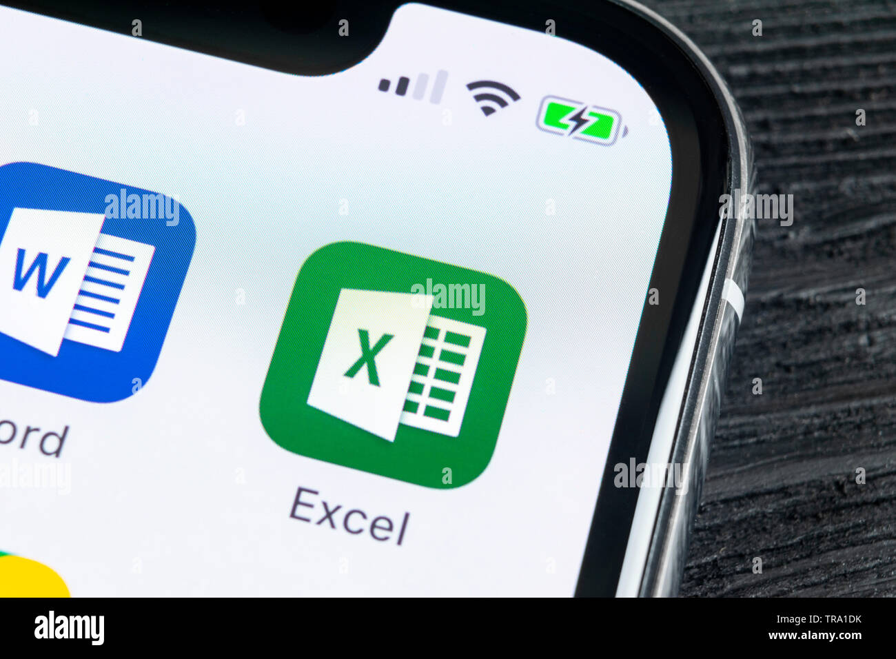 Sankt-Petersburg, Russia, April 27, 2018: Microsoft Exel application ...