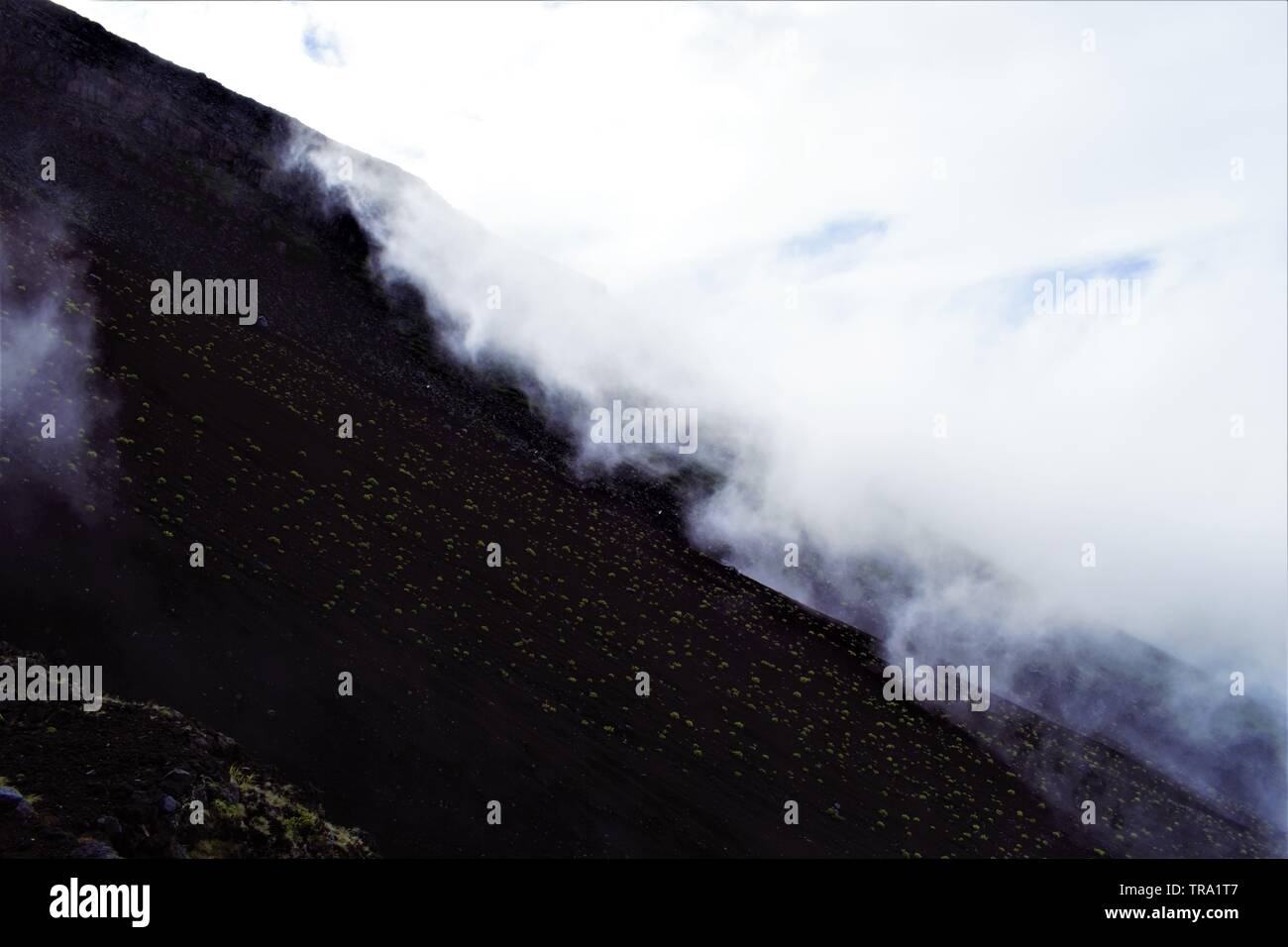 Clouds at the slopes of Fujisan, Mount Fuji, Japan Stock Photo