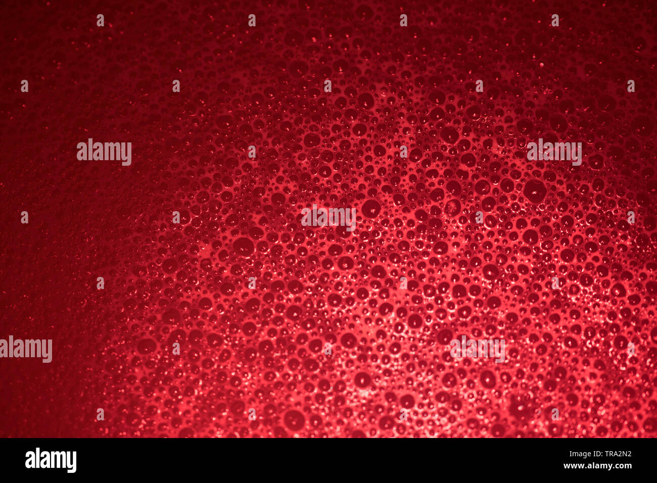 Abstract Dark Red Bubbles Horizontal in soapy water Stock Photo