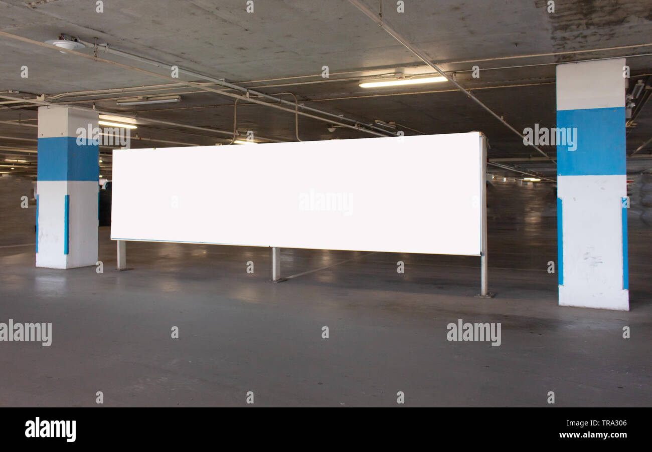 Blank Billboard in the car park Stock Photo - Alamy